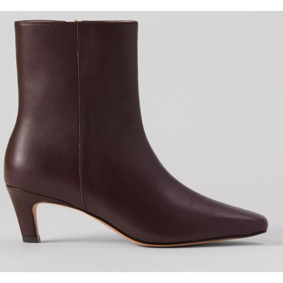 Ann Taylor Leather Skinny Heeled Bootie Boot Brown 8.5 - Picture 1 of 6